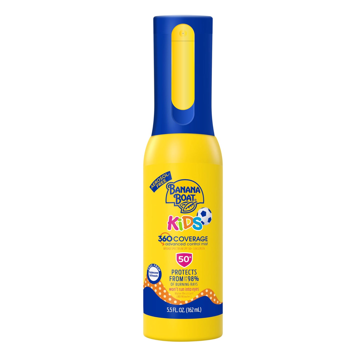Banana Boat 360° Kids Sunscreen Mist SPF 50 – Non-Aerosol Spray, Refillable 5.5oz, Full Coverage Sunblock for Children