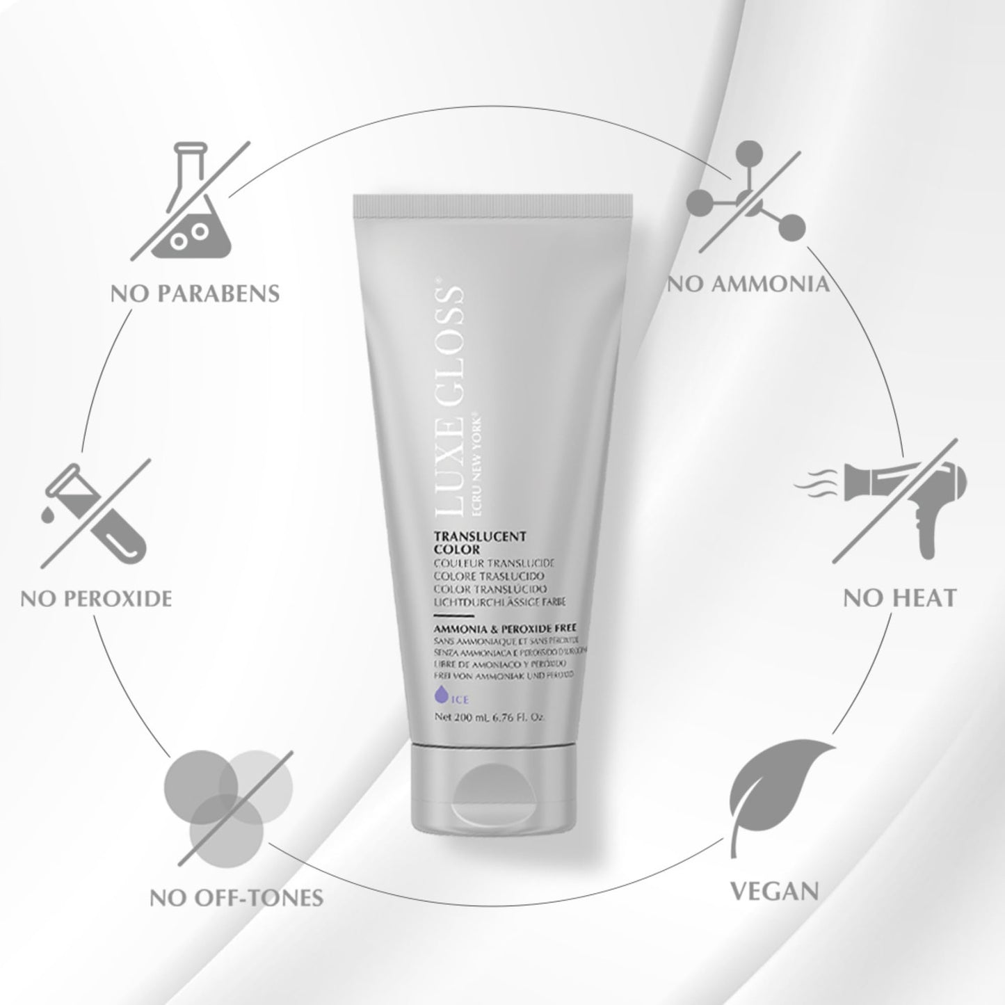 ECRU New York LUXE GLOSS Hair Gloss for Enhanced Color and Glass-Like Shine, Clear