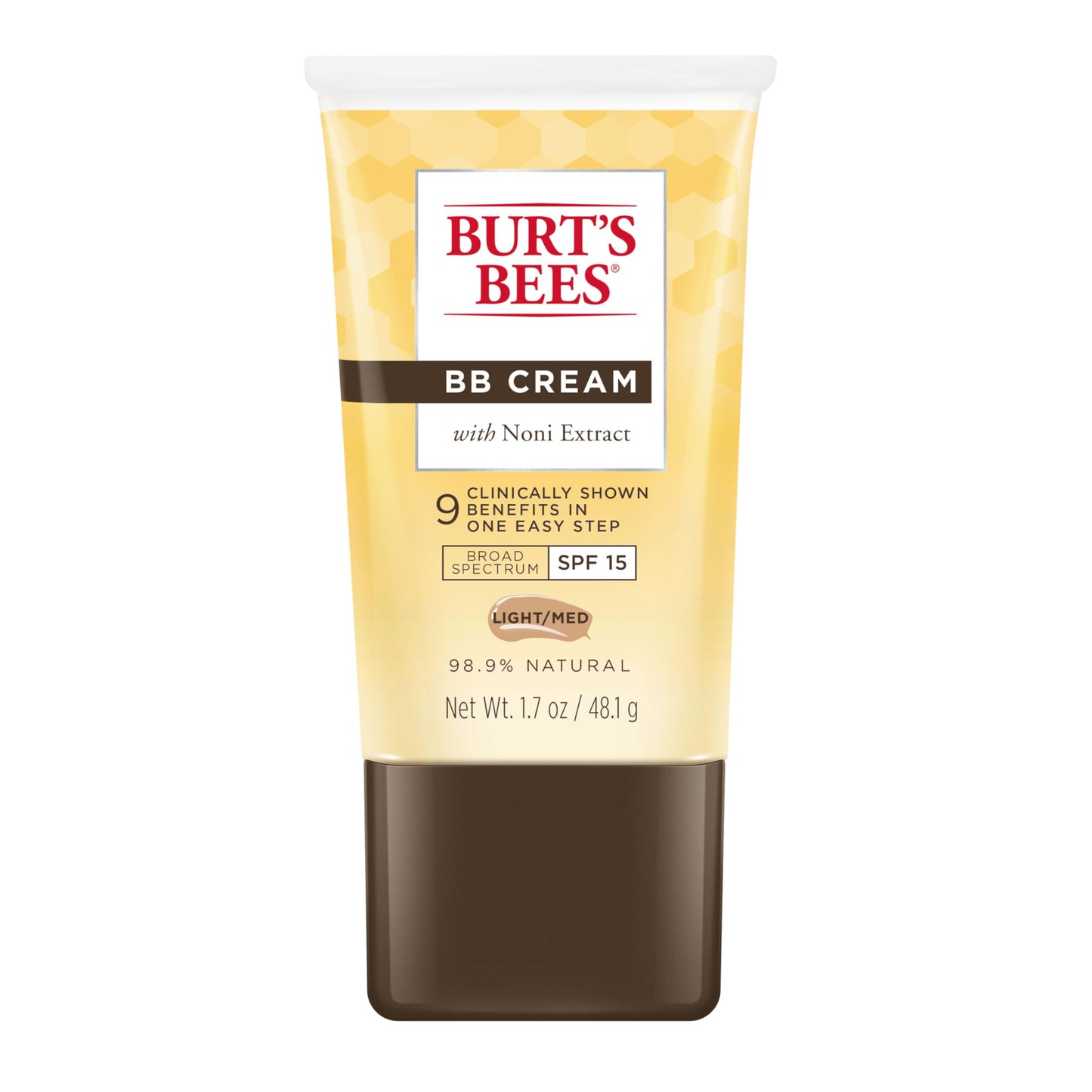 Burt's Bees BB Cream SPF 15 – Natural Tinted Moisturizer for All Skin Types, Light to Medium, 1.7 oz, 98.9% Natural Skincare