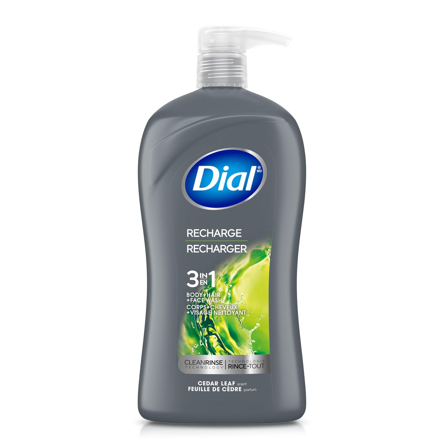 Dial Men 3in1 Body, Hair and Face Wash, Recharge, 32 fl oz