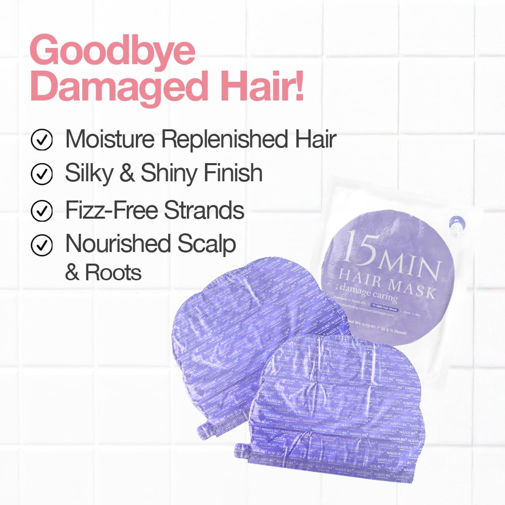 15 Min Pamper Me Kit by Naisture – Korean Spa and Skincare Kit for Women with Hair Mask, Hand and Foot Masks, Eye Mask, and Face Masks