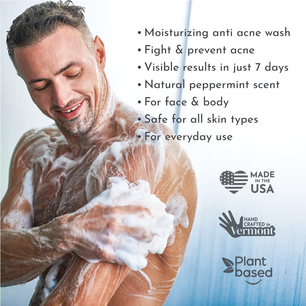 Truly Clear 1-Step Plant-Based Acne Treatment for Face, Chest & Back – Non-Drying, Salicylic + Hyaluronic Acid, Rosacea Safe