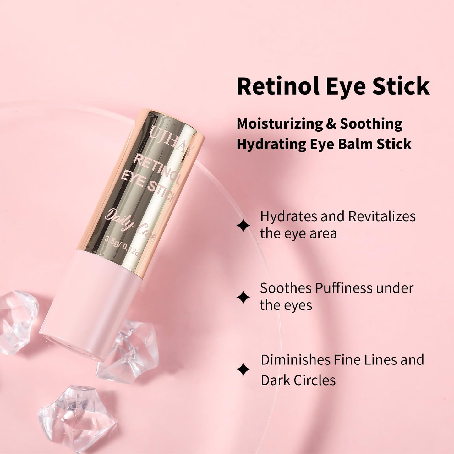 Retinol Eye Stick – Anti-Aging Eye Cream for Wrinkles, Dark Circles & Puffiness, Hydrating, Firming, Multi-Balm with Caffeine & Vitamin C