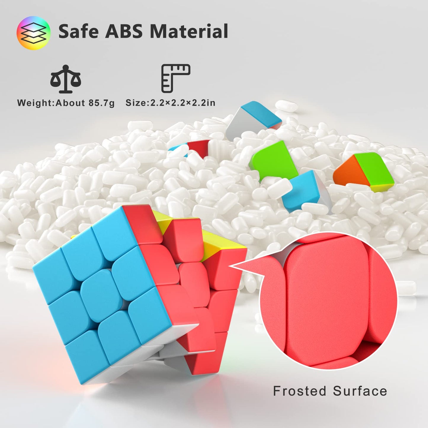 Vdealen 3x3x3 Speed Cube Set – 6 Pack Magic Cubes, Stickerless Puzzle Toys for Kids, Teens & Adults, Classroom Prizes & Party Favors