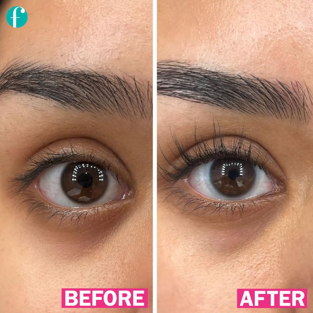FLASH Eyelash Serum for Longer, Curled Lashes – Strengthens & Enhances, Safe for Sensitive Eyes & Contact Wearers, 2mL, 3-Month Supply