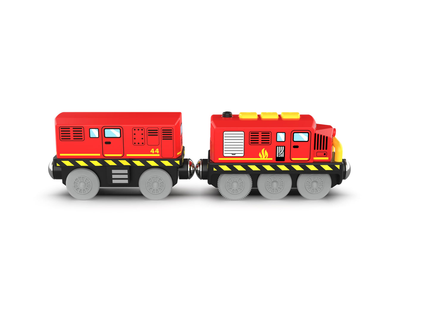 Battery Operated Locomotive Train for Wooden Tracks – Motorized Toy Train with Magnetic Connection, Compatible with Thomas, Brio, Chuggington & More