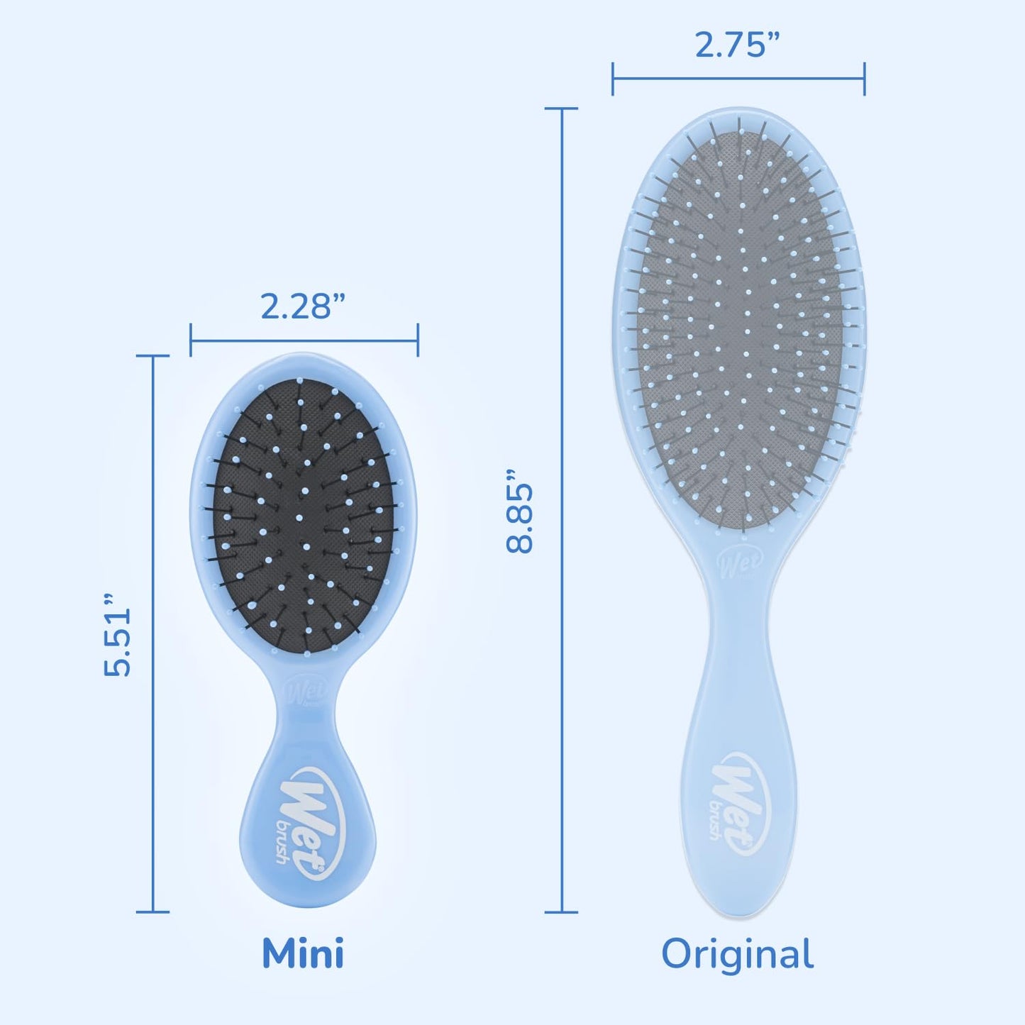 Wet Brush Squirt Mini Detangler Hair Brush, Sky Blue – Ultra-Soft IntelliFlex Bristles for No Tangles, Wet & Dry Use, For Women & Men, All Hair Types