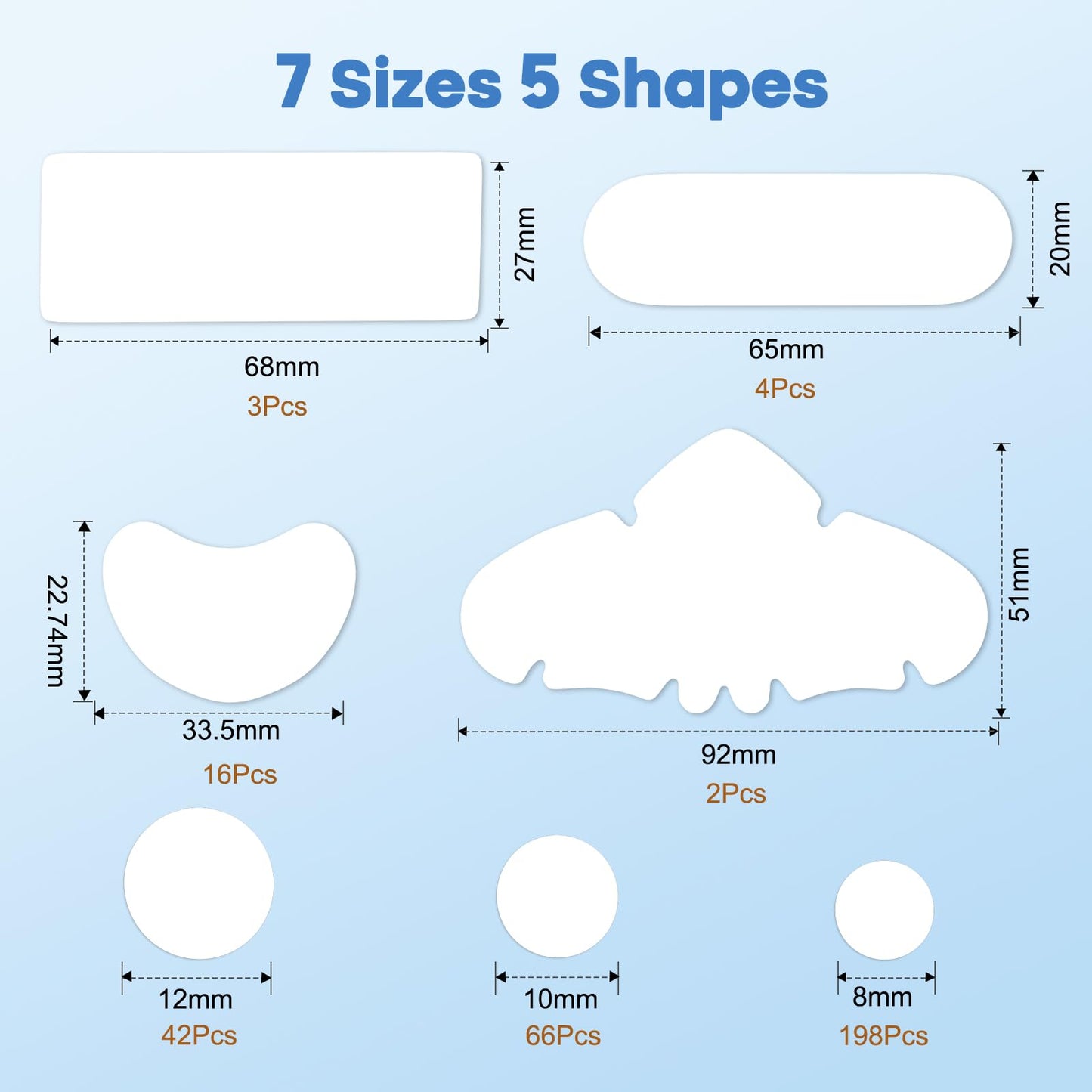 Large Acne Pimple Patches for Face – 331 Hydrocolloid Spots, 7 Sizes, Tea Tree, Salicylic Acid & Cica Oil, Big Spot Covers