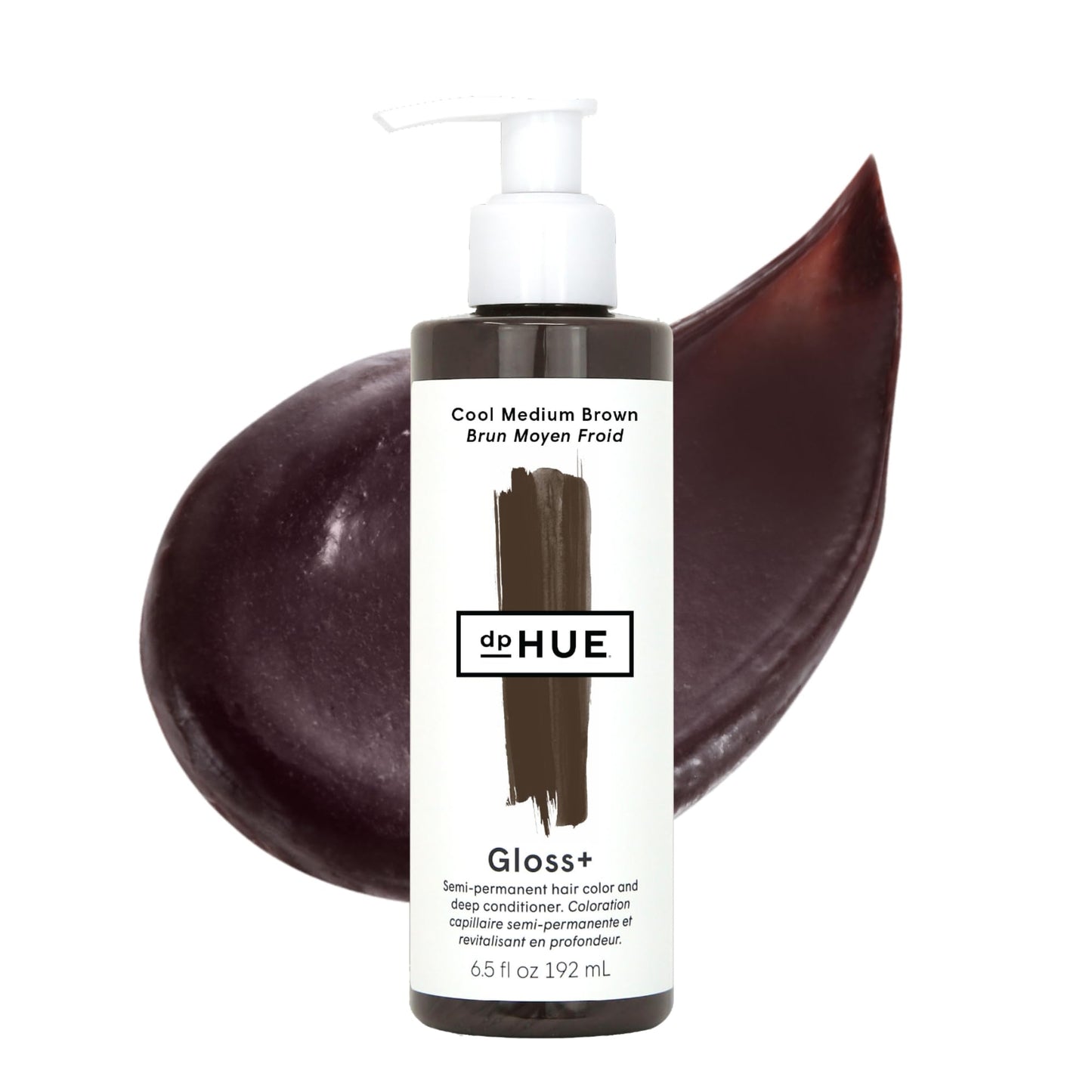 dpHUE Gloss+ Cool Medium Brown - Semi-Permanent Hair Color & Deep Conditioner - Lasts Up to 8 Washes - Vegan, Sulfate & Paraben Free, 6.5 oz
