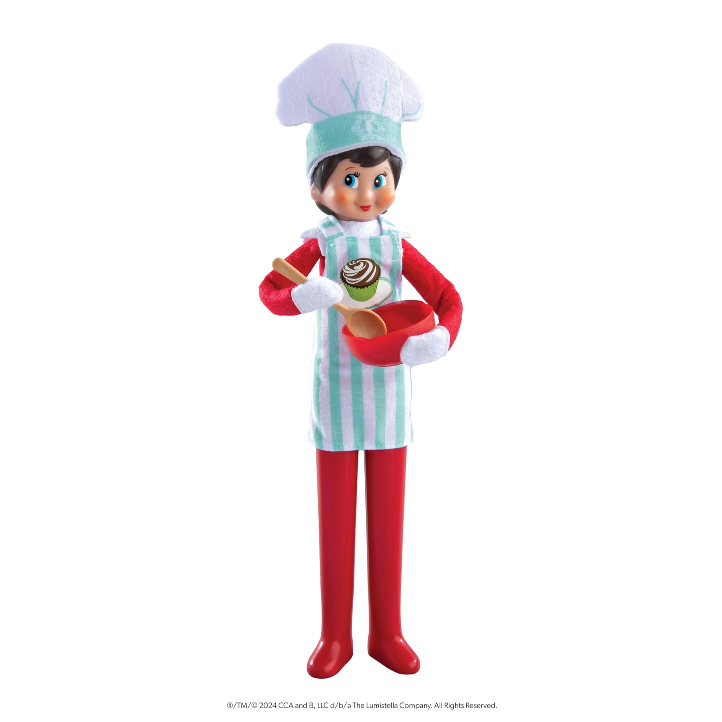 The Elf on the Shelf MagiFreez Christmas Chef Set for Scout Elf – Elf-Sized Hat, Apron, Standing Pants, Bowl, Spoon & Baking Boxes