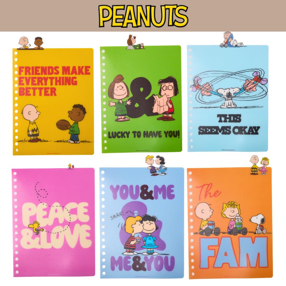 Peanuts Gang Journal Notebook, Spiral Bound, 144 Lined Pages, 8 x 7 inches – Peanuts Snoopy Charlie Brown