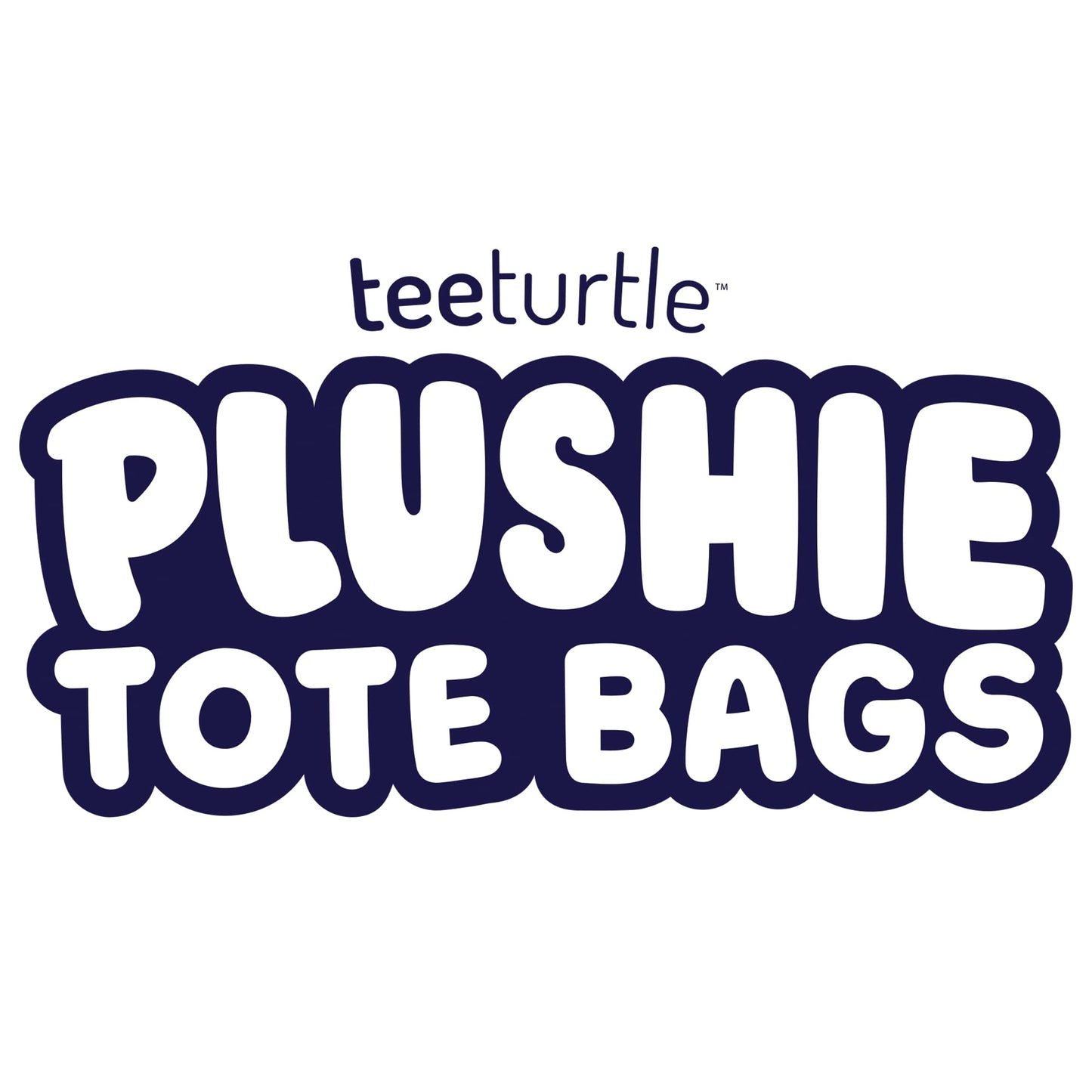 TeeTurtle Plushie Tote Bag – Blue & Rainbow Axolotl | From Makers of Reversible Octopus – Carry Your Plush Friend Anywhere!
