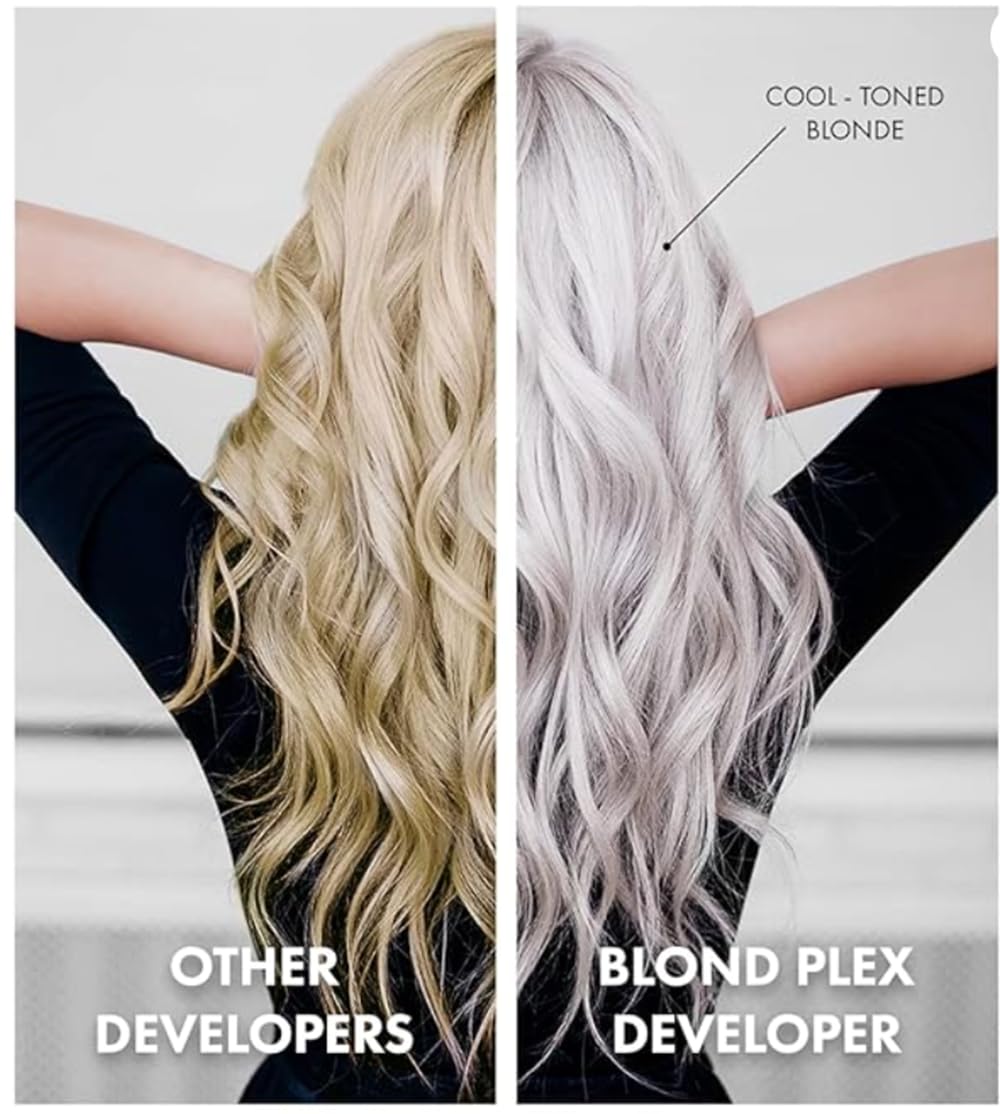 HAIR BAR NYC Blond Plex 30 Volume Violet Developer – Professional Anti-Yellow Lightening System for Charcoal Hair, Reduces Brass & Orange Tones, 33.8oz