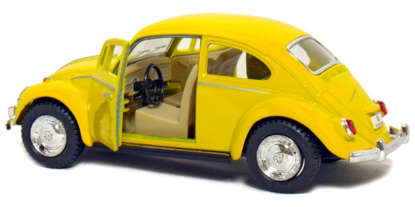KiNSMART - 1967 Volkswagen Classic Beetle 5 Inch 1:32 Scale Die Cast Metal Model Toy (Yellow)