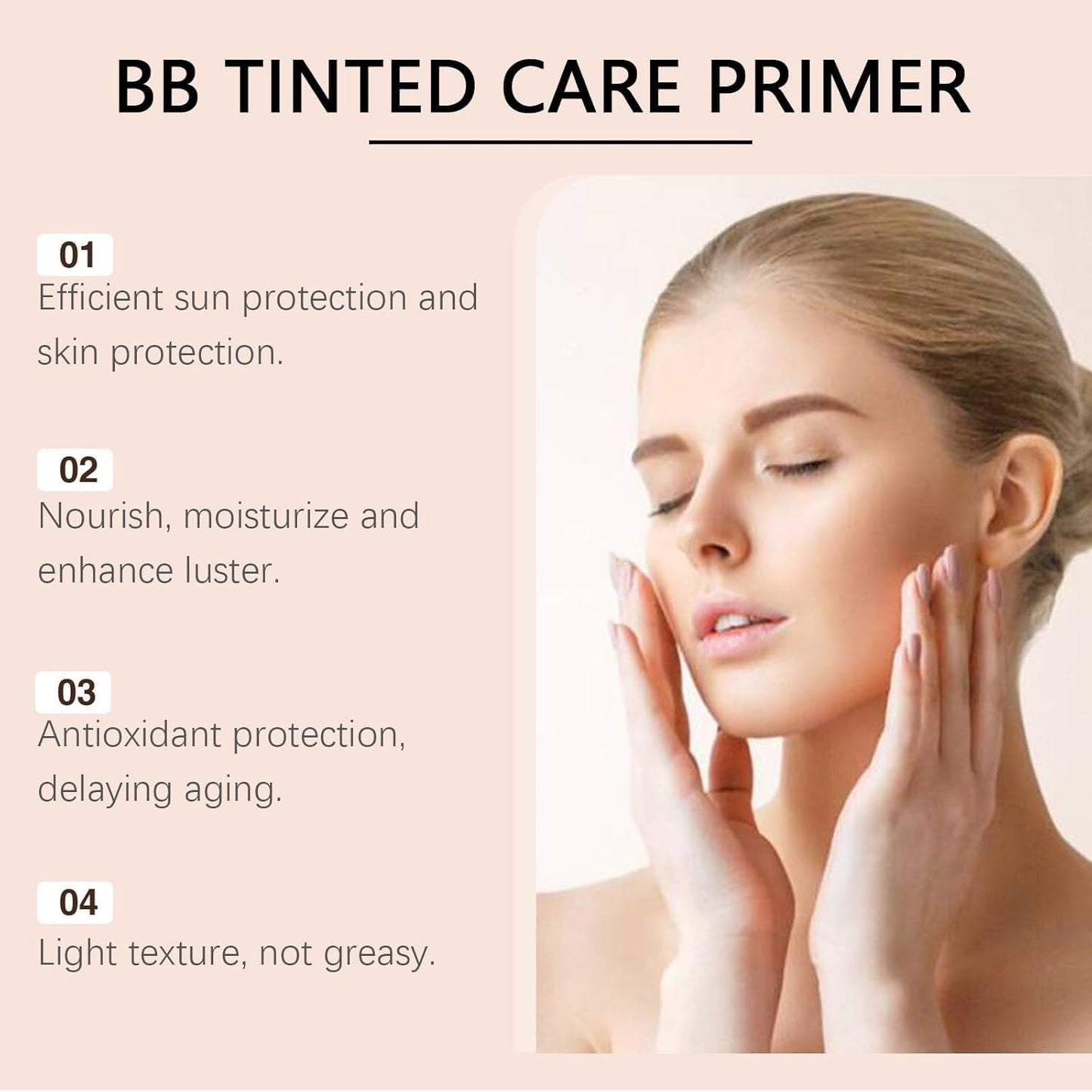 BB Tinted Moisturizer SPF 30 with Brush – Full Coverage Primer for Light/Medium Skin, Moisturizes & Smooths (Natural*1)