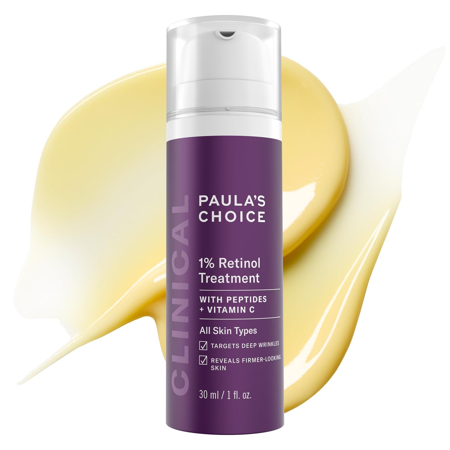 Paula's Choice Clinical 1% Retinol Face Moisturizer with Peptides, Vitamin C & Licorice, Anti-Aging Wrinkle Cream, 1 fl. oz