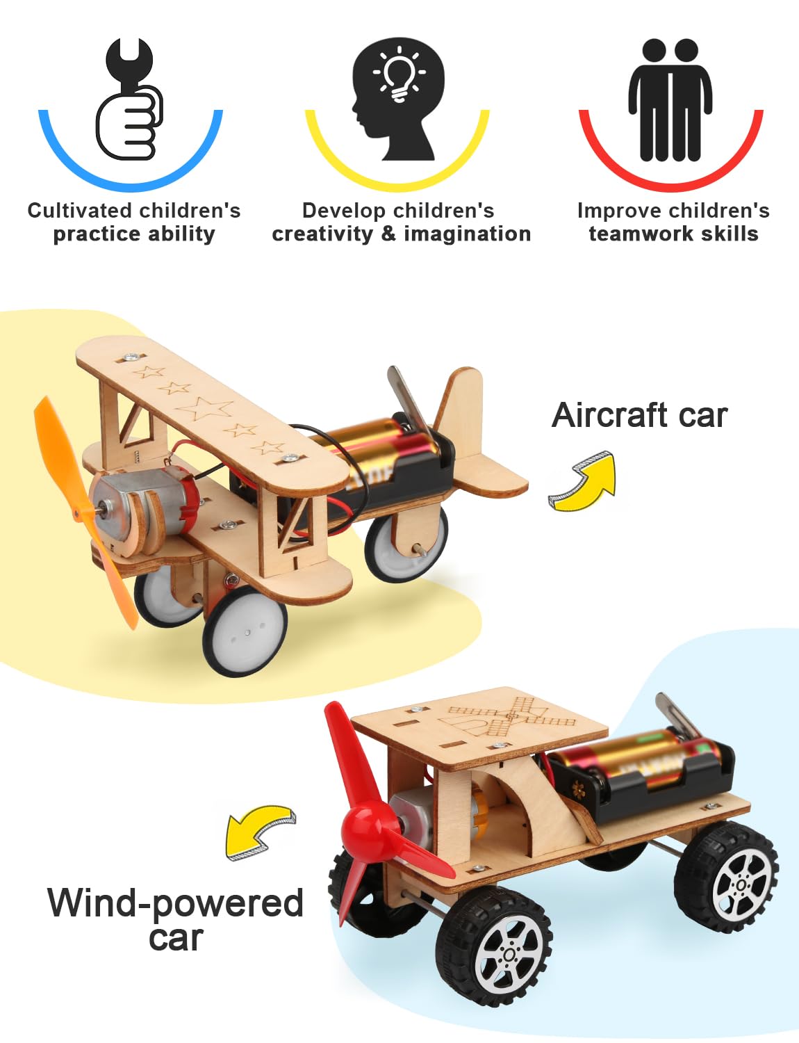 Poraxy 5-in-1 STEM Kit for Kids 8-13 – Science, Model Cars, 3D Wooden Puzzles & Crafts – Educational STEM Toys & Birthday Gifts