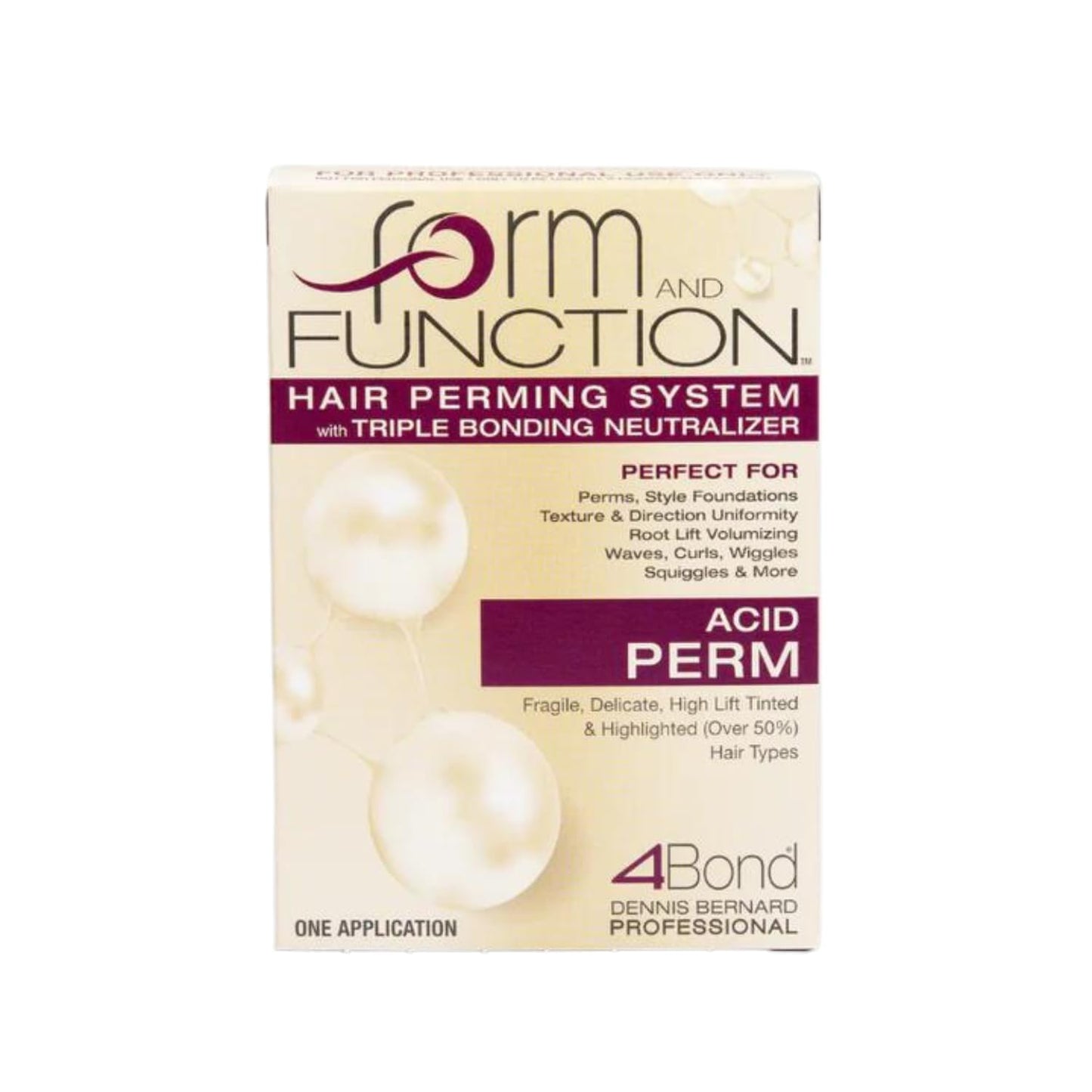 FORM AND FUNCTION Hair Perming System with Triple Bonding Neutralizer | Acid Perm for Fragile, Highlighted & Color-Treated Hair | pH 6.5-7.0