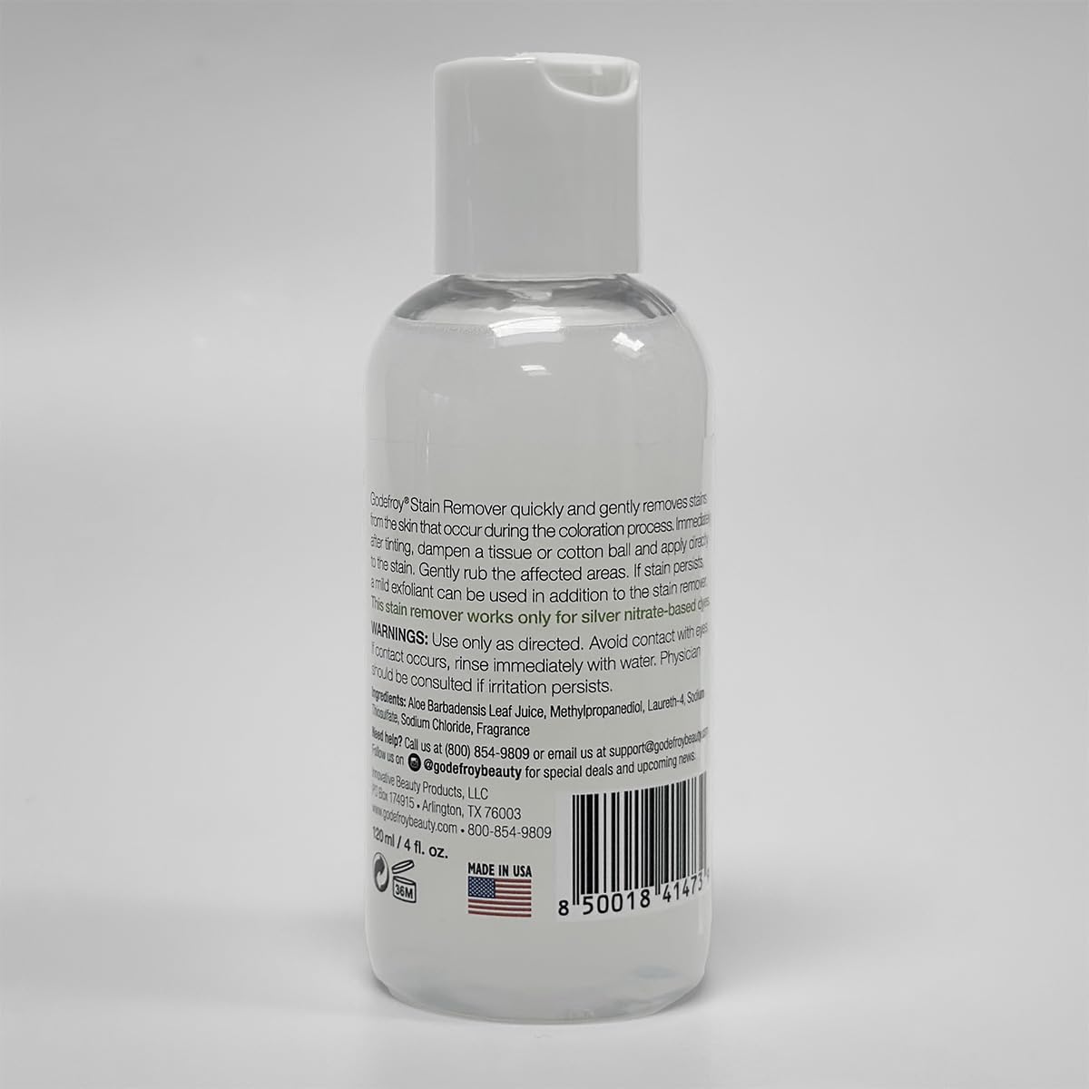 Godefroy Hair Color Stain Remover 4oz – Gently Removes Hair Dye Stains from Skin & Hair – Safe for Eyebrows & Lashes, Infused with Aloe Vera (40 Uses)