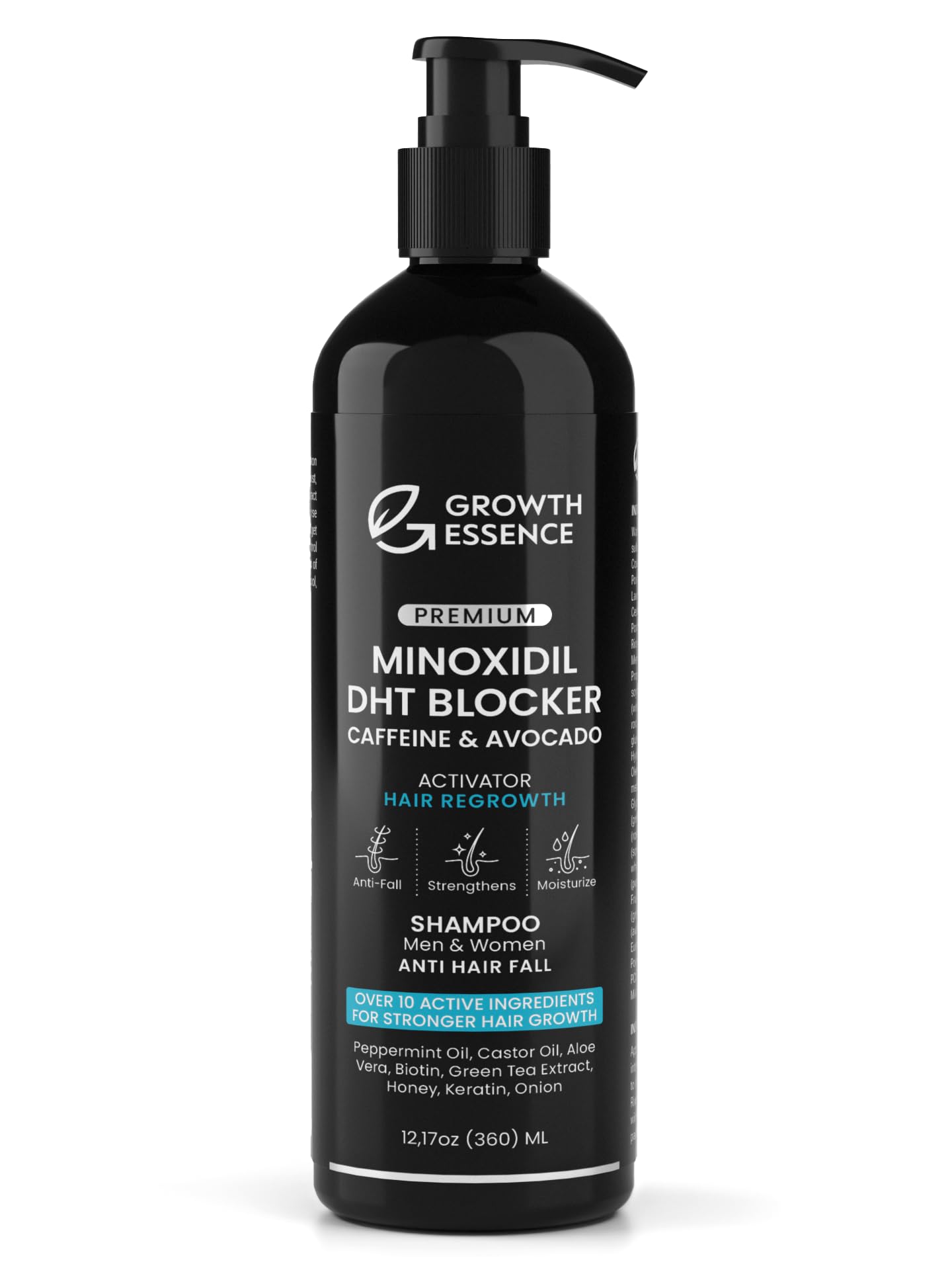 Minoxidil & Biotin Hair Growth Shampoo β Caffeine, Castor Oil & Onion Enriched DHT Blocker for Thicker, Stronger, Healthier Hair for Men & Women