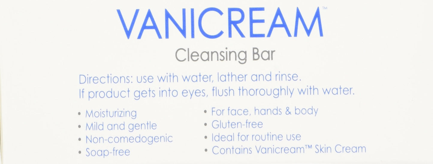 Vanicream Cleansing Bar 3.9 oz For Sensitive Skin, Pack of 4