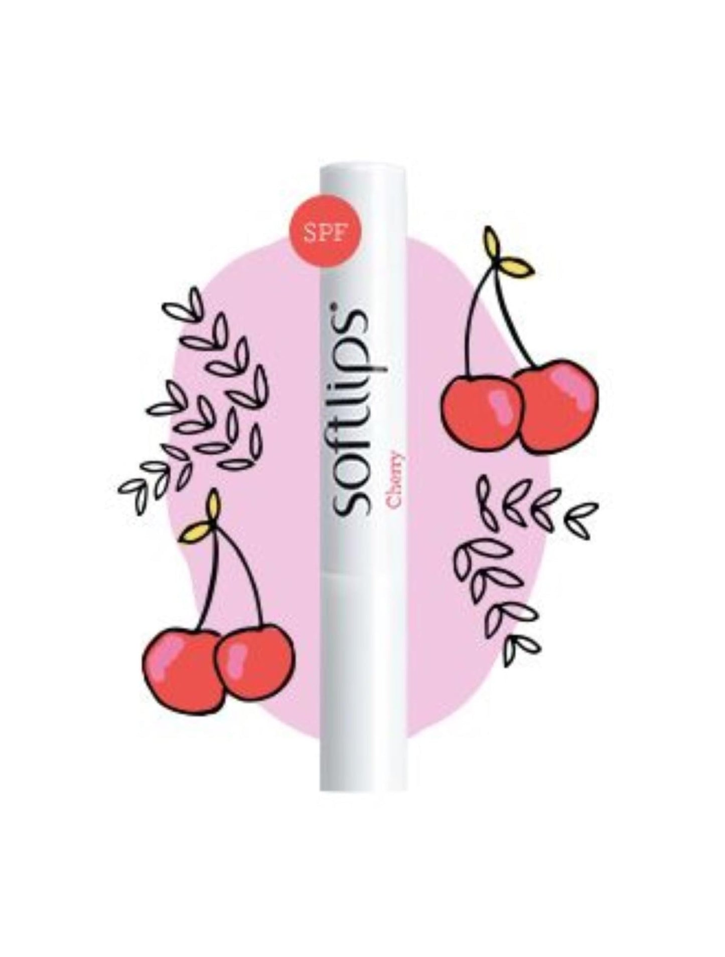 Softlips Cherry Lip Balm 2-Pack with SPF 20 - Nourishing Protection for Smooth, Cherry-Kissed Lips