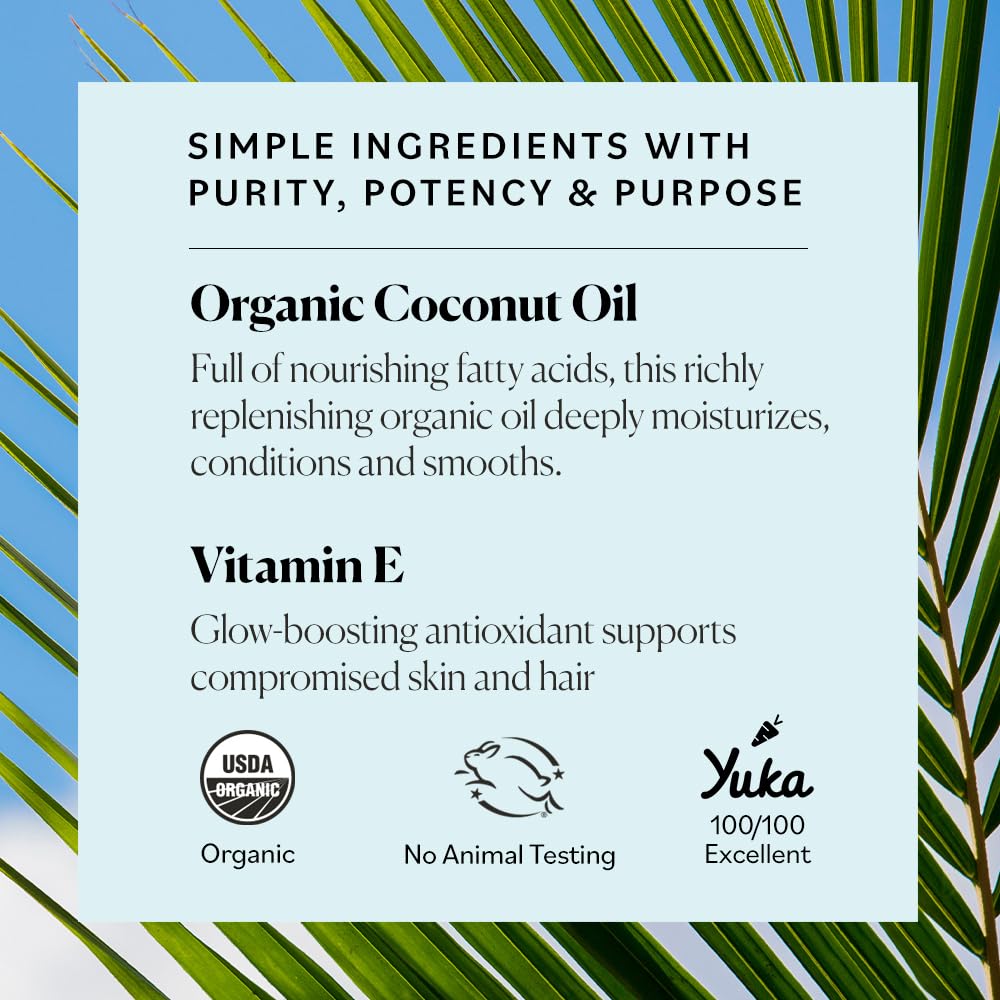 Sky Organics Organic Coconut Oil & Vitamin E 16.9oz – Natural, Vegan Skin & Hair Hydrating Oil with Fatty Acids, Antioxidants + eBook