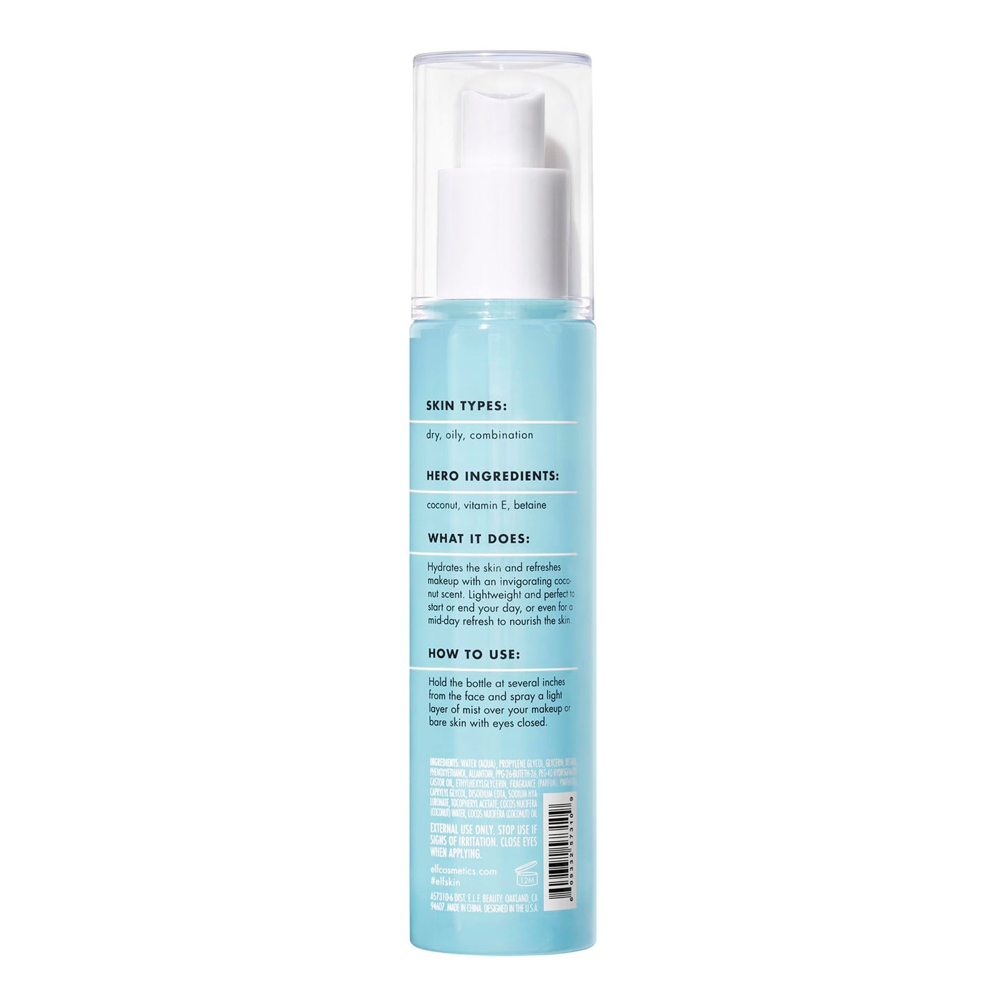 e.l.f. SKIN Holy Hydration! Hydrating Coconut Mist, Refreshes, Soothes & Invigorates Skin, Tropical Scent, 2.7 Fl Oz (Pack of 1)