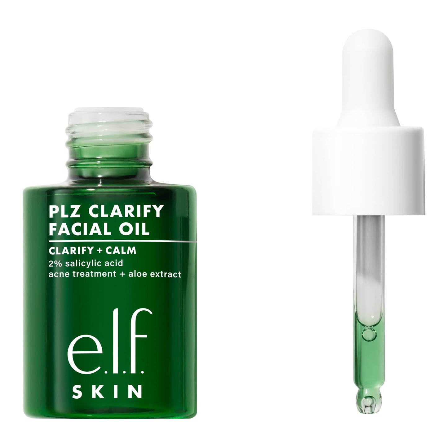 e.l.f. SKIN PLZ Clarify Facial Oil, Face Oil For Treating & Preventing Acne, Helps Calm Redness, Made with Salicylic Acid, Vegan & Cruelty-Free, 1 oz