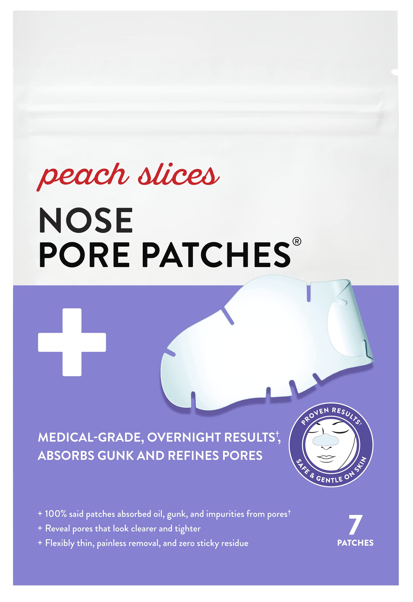 Peach Slices Nose Pore Patches – Medical-Grade Hydrocolloid, Targets Pimples & Oil, Overnight Skincare, Vegan & Cruelty-Free, 7 Ct