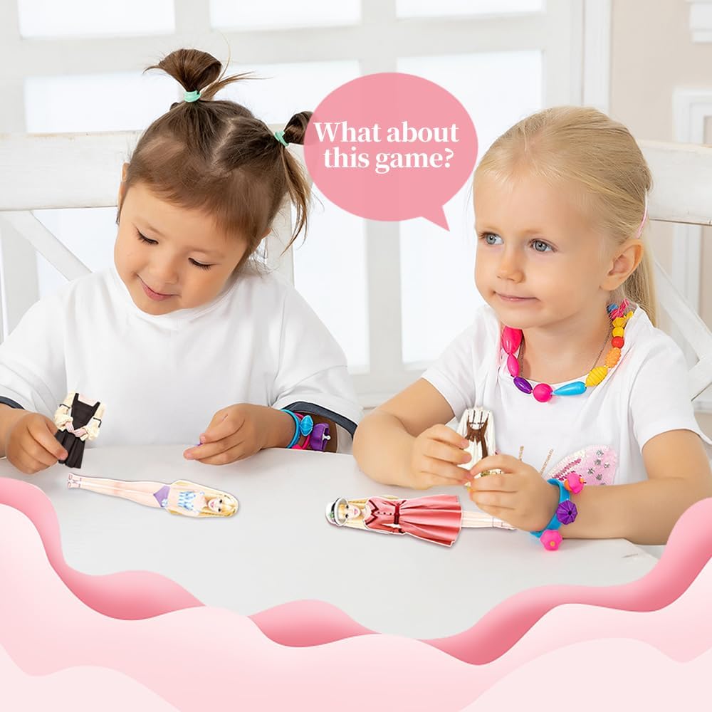 Yilia Magnetic Princess Dress Up Paper Dolls for Girls 4-7, 2025 Pretend Play Toy Set with Magnet Clothes, Birthday Gift