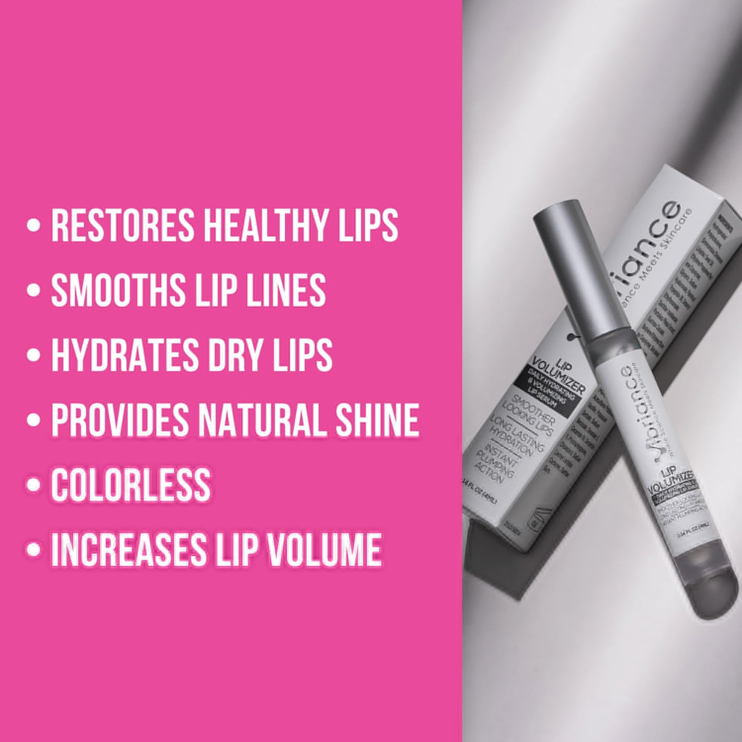 Vibriance Hydrating Lip Volumizer - Plumping Gloss with Hyaluronic Acid - Plumper Smooths Lines and Wrinkles, 0.14 fl oz