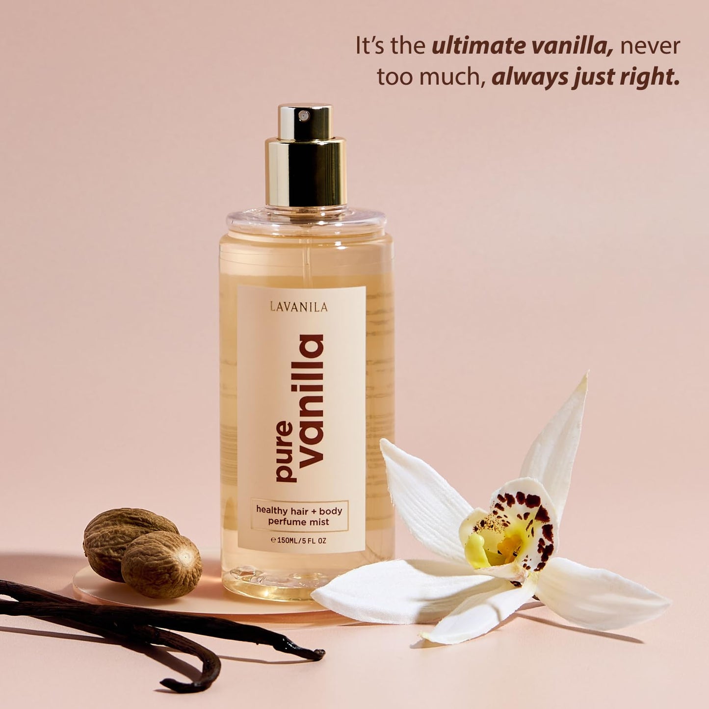 Lavanila Pure Vanilla Hair & Body Perfume Mist 5 Fl Oz | Sweet Warm Scent with Jojoba Oil, Madagascar Vanilla, Tonka Bean & Heliotrope