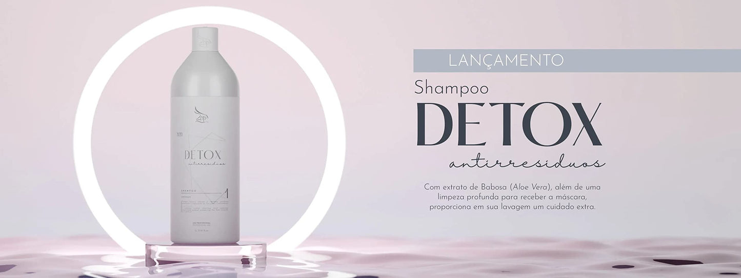 Zap Me Leva Black & Detox Kit 2L | Brazilian Keratin Hair Smoothing Treatment | Progressive Brush | Frizz-Free, Volume Control & 100% Straight Hair