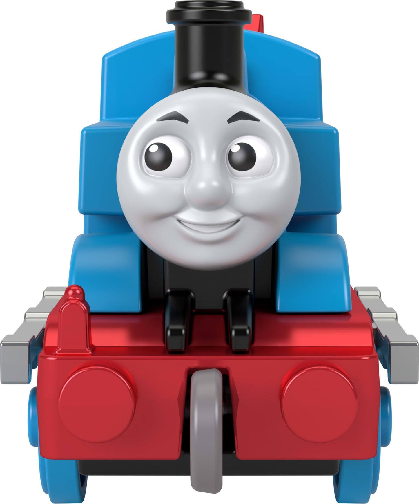 Thomas & Friends by Fisher-Price Collectible Toy Train, Small Die-Cast Mattel 80th Engine with Premium Deco & 2 Stock Cars with Red Crystal Cargo