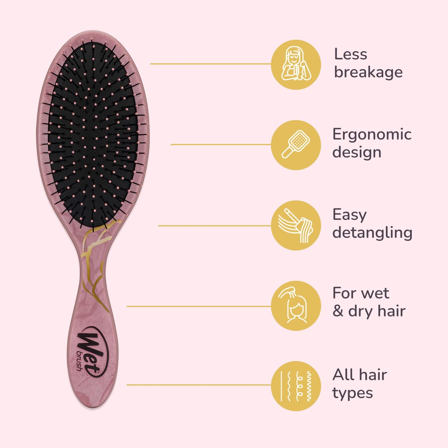 Wet Brush Disney Original Detangler - Belle Elegant Princess Design, Ultra-Soft IntelliFlex Bristles for Wet, Dry & Damaged Hair, Women & Men