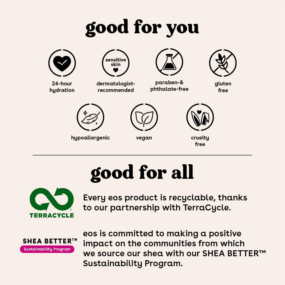 eos Cashmere Body Oil, Vanilla Cashmere, 24 Hour Moisture, Plant-Based Squalane to Soothe, Soften And Smooth Dry Skin, Body Oil, 6 fl oz