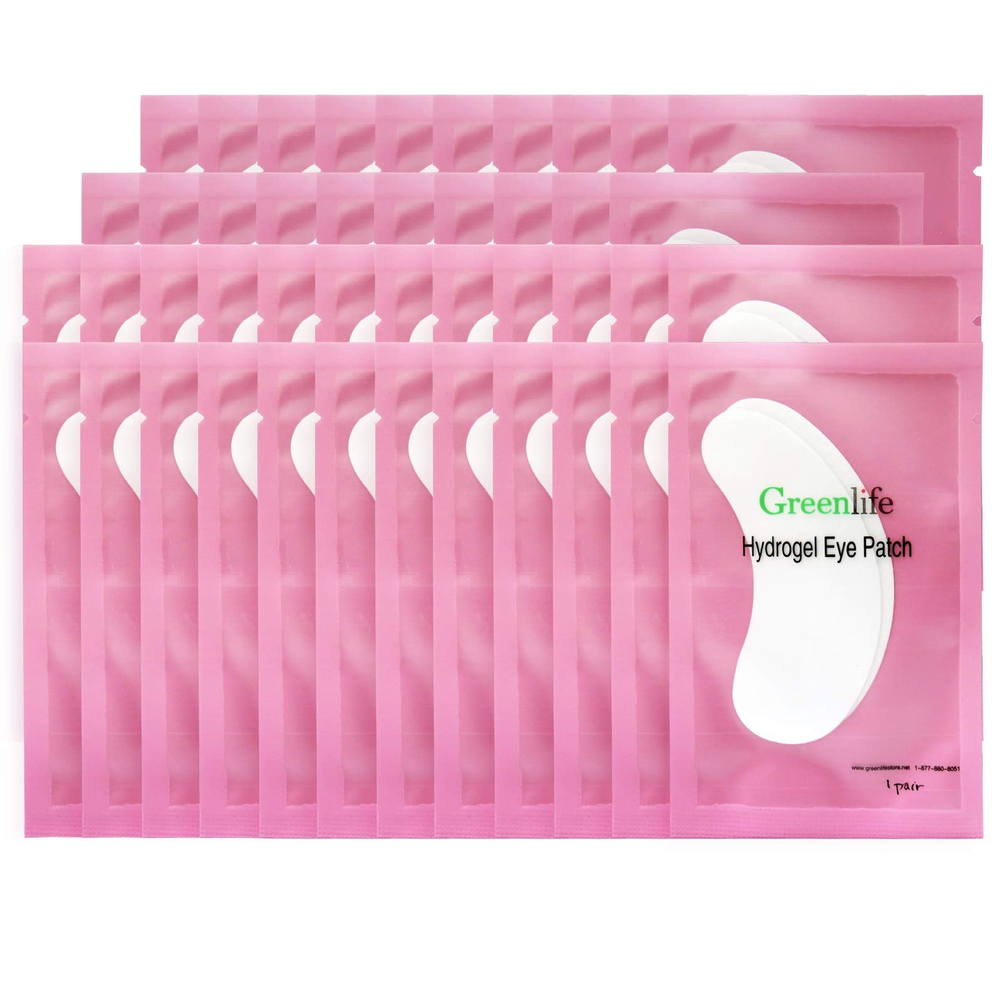 GreenLife 300 Pairs Eyelash Extension Eye Pads - Collagen & Aloe Vera Hydrogel Patches, Under Eye Gel Pads for Lash Supplies