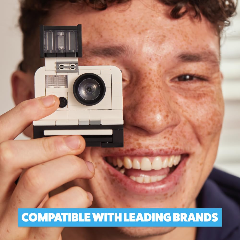 MAX Premium Retro Building Bricks Polaroid by ZURU – Build, Collect & Display Retro Tech for Teens, Adults & Collectors