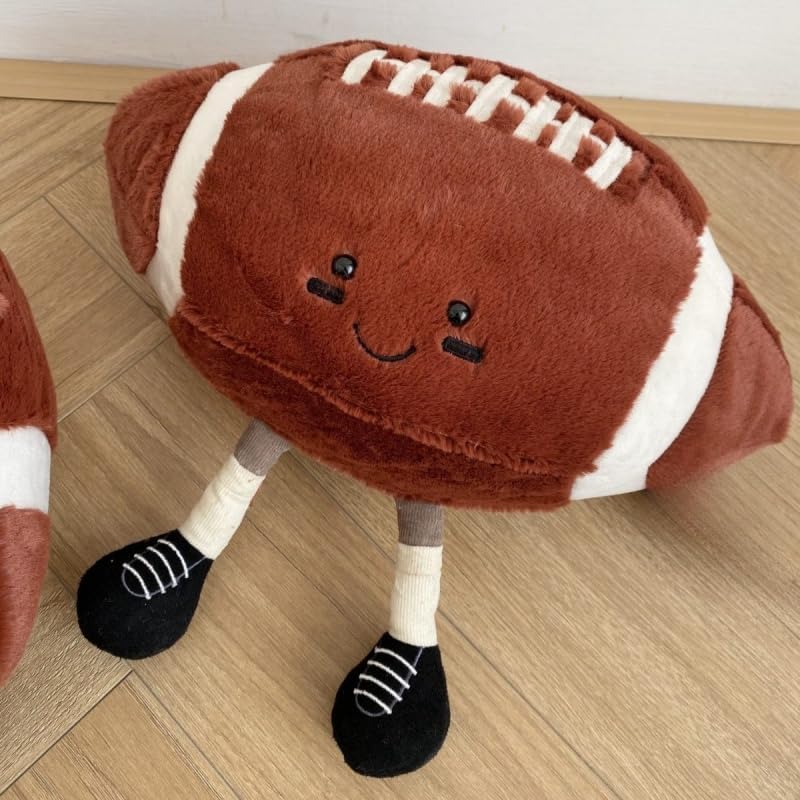 XIZHI 12" Cute Football Plush Toys Soft Stuffed Sport Throw Pillow Plush Ball Gift for Kids Birthday and Christmas Decoration (Rugby)