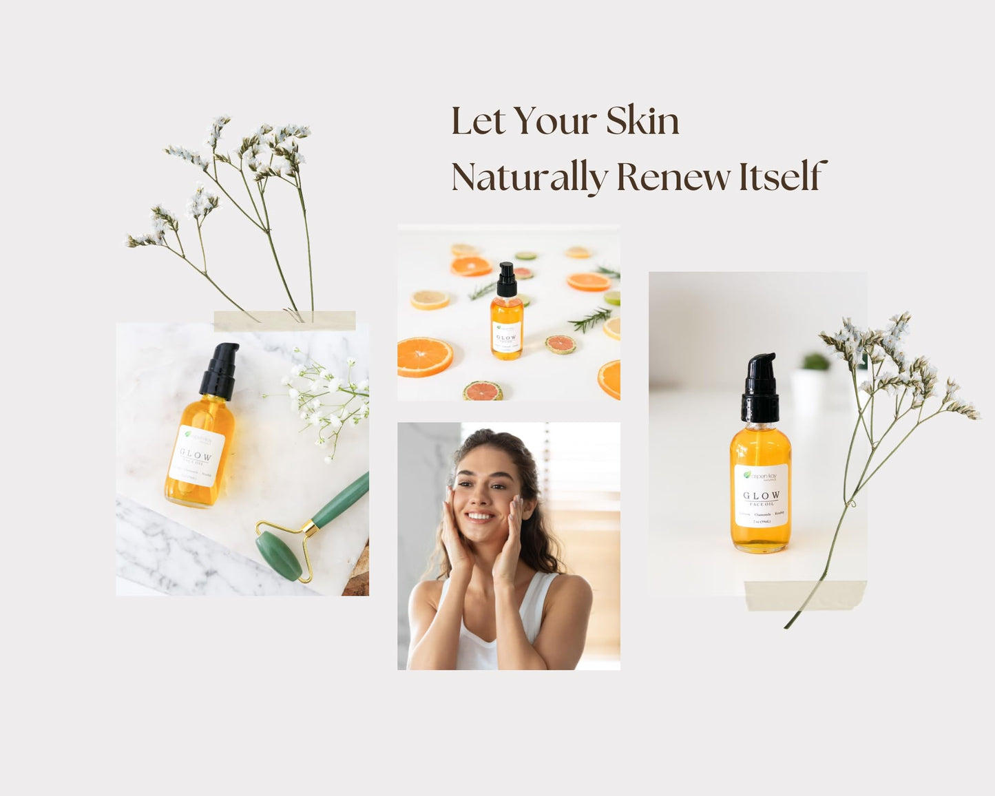 Glow - Turmeric & Rosehip Face Oil, Natural & Organic Face Moisturizer with Turmeric, Camellia, Sea Buckthorn and Chamomile - Facial Serum - 2 oz