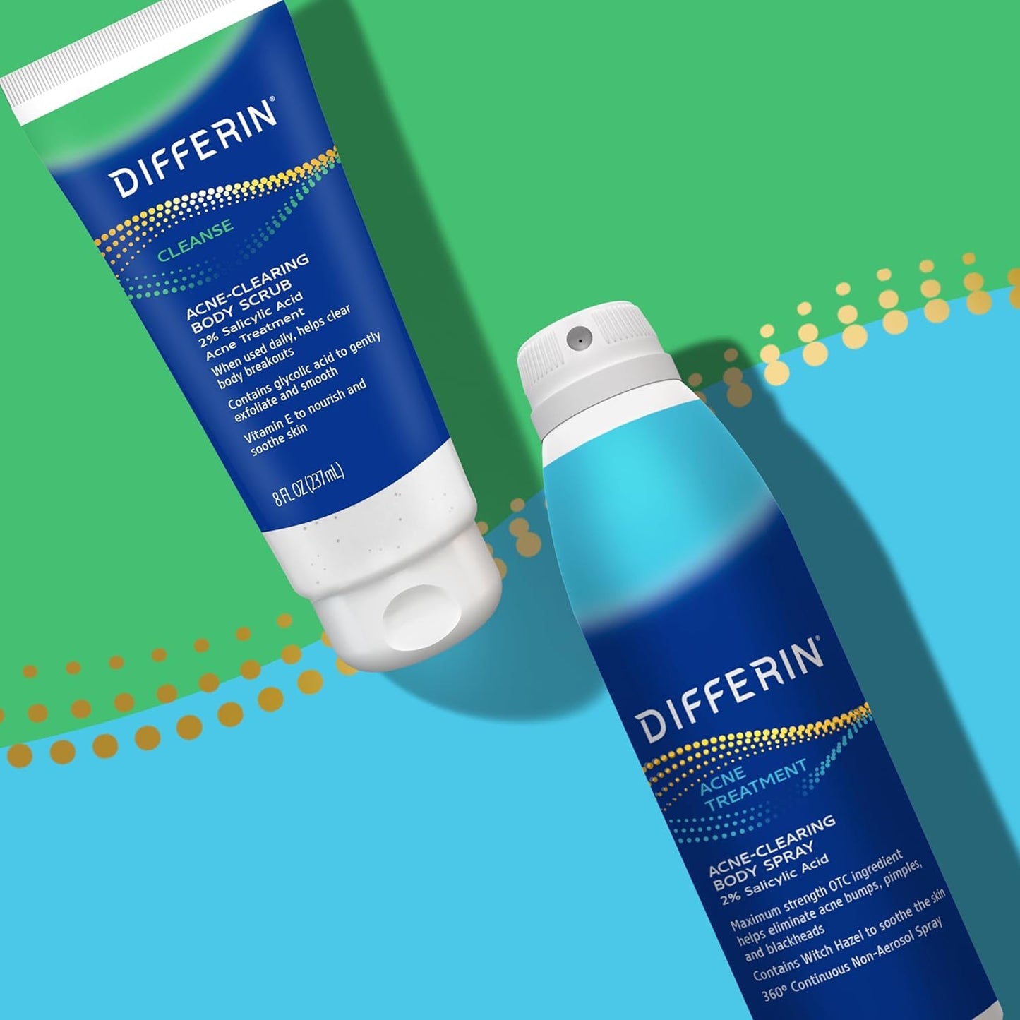 Differin Acne Body Spray, Acne Treatment with Salicylic Acid by the makers of Differin Gel, 360 Formula for Back Acne, Chest and Shoulders, 6 oz