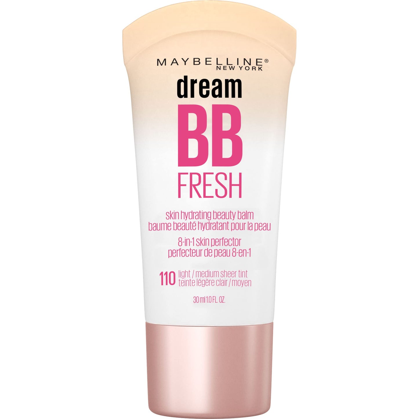 Maybelline Dream Fresh BB Cream 8-in-1 Hydrating Beauty Balm SPF 30, Sheer Tint, Oil-Free, Light/Medium, 1 fl. oz