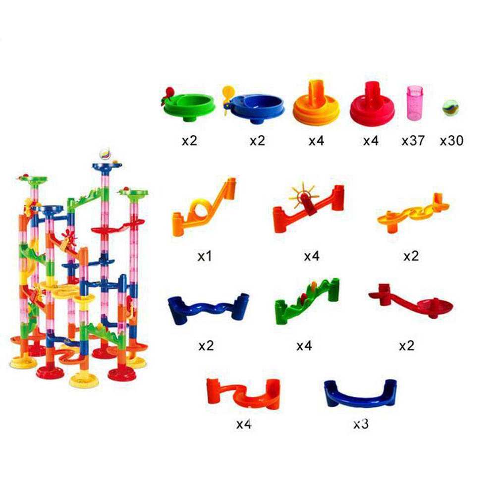 Jollymap Race Coaster Marble Run Set – 105-Piece Construction Building Blocks Maze Toy for Kids, Creative STEM Railway Track Playset
