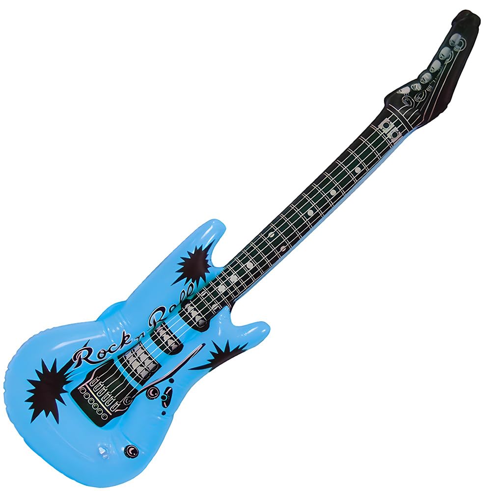 RockStar Dream Blue Inflatable Guitar - 37", 1 Count - Premium Design, Durable Material - Ideal For Party Fun & Unique Photo Props
