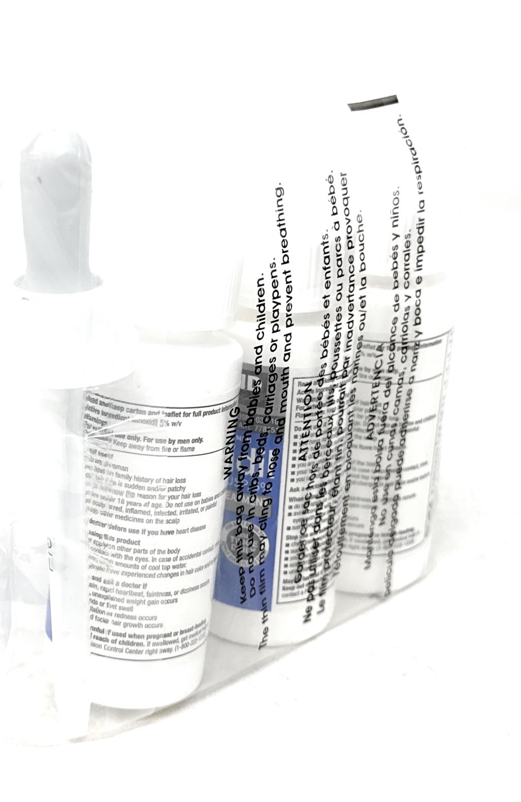 Minoxidil-5% Extra Strength Hair Regrowth for Men, 3 Count, 2 Ounce Bottles