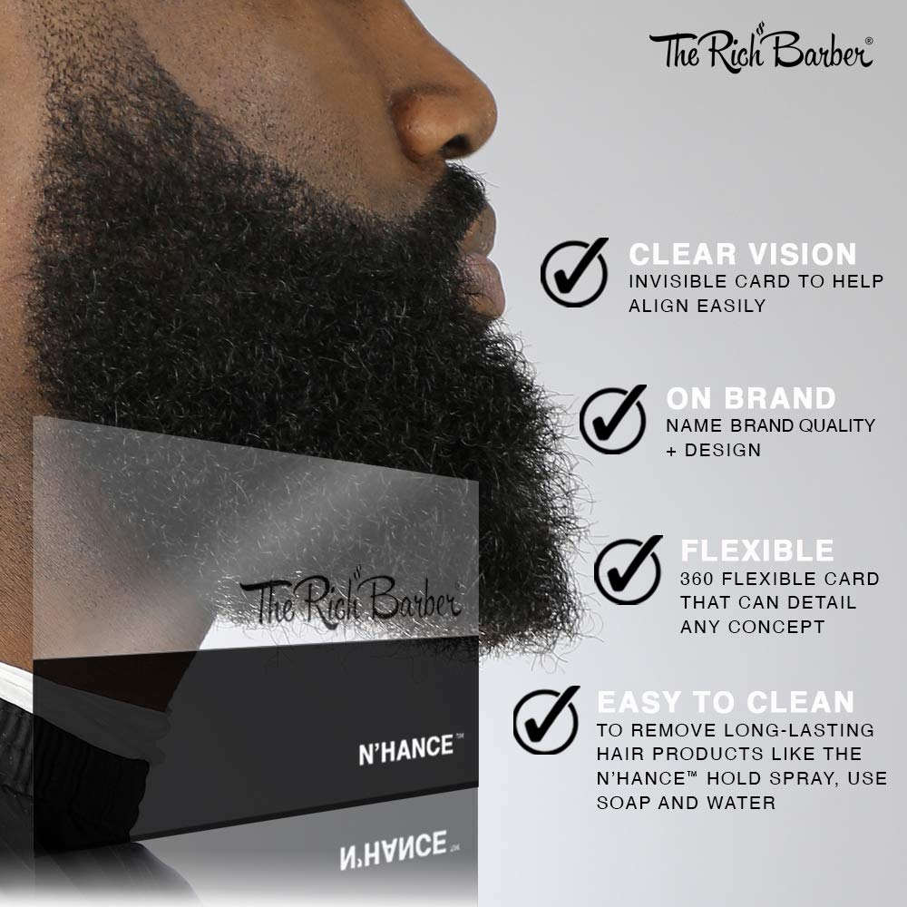 The Rich Barber N’Hance Hair Building Fiber Application Cards 5 Pack – Hairline Enhancement & Line-Up Tool for Barbers and Personal Use