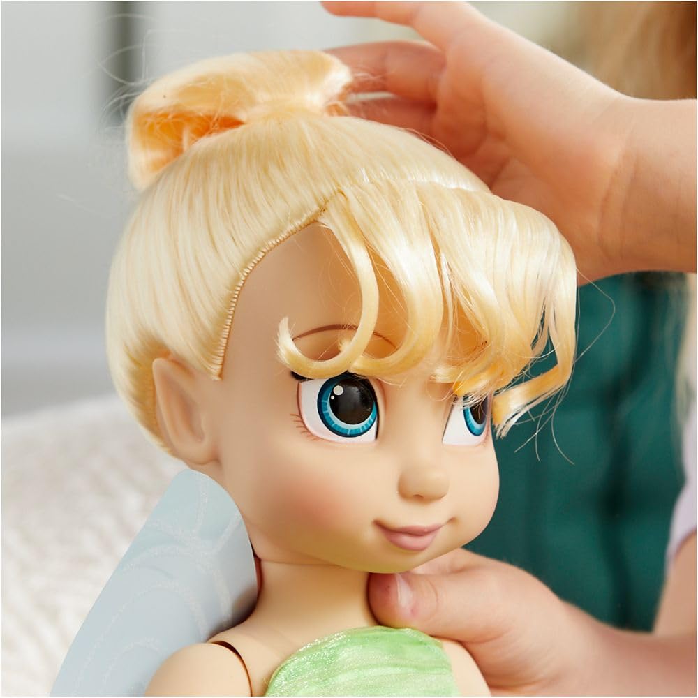 Disney Store Animators' Collection Tinker Bell Doll, 16" Fully Posable Peter Pan Toy in Satin Dress, Ages 3+