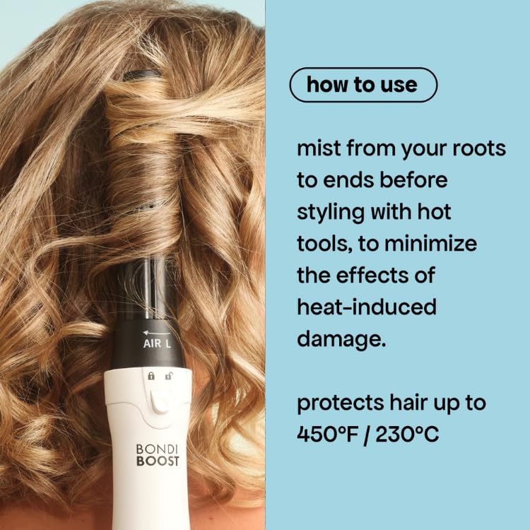BondiBoost Heat Protectant Spray 4.23 fl oz – Lightweight Mist for Heat Protection, Prevents Damage & Split Ends, Sulfate & Paraben Free for All Hair