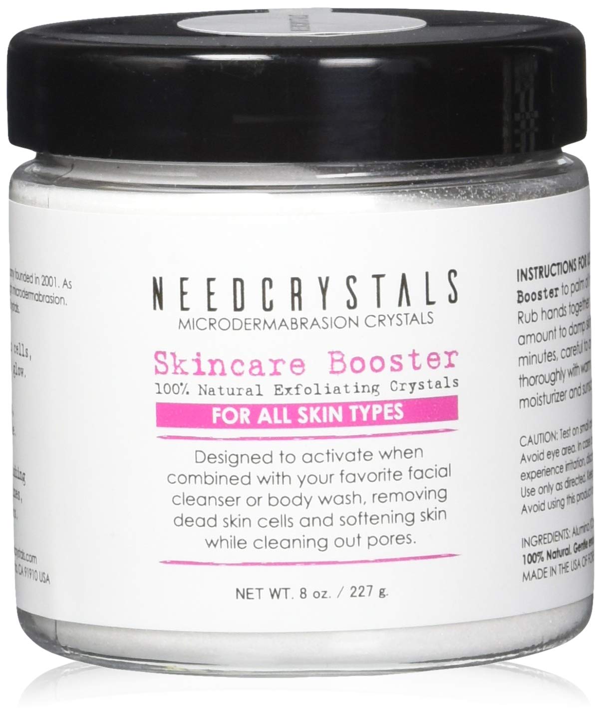 NeedCrystals Microdermabrasion Facial Scrub, Natural Exfoliator for Dull, Dry Skin – Reduces Scars, Blackheads, Wrinkles & Pores, 8 oz